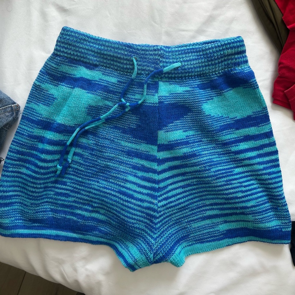 Princess Polly Knit Shorts in Blue in S/M